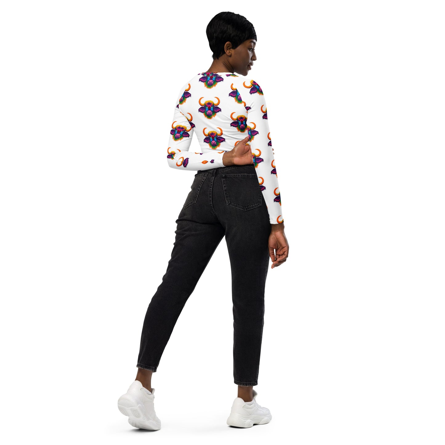 AJAK Exclusive Recycled long-sleeve crop top
