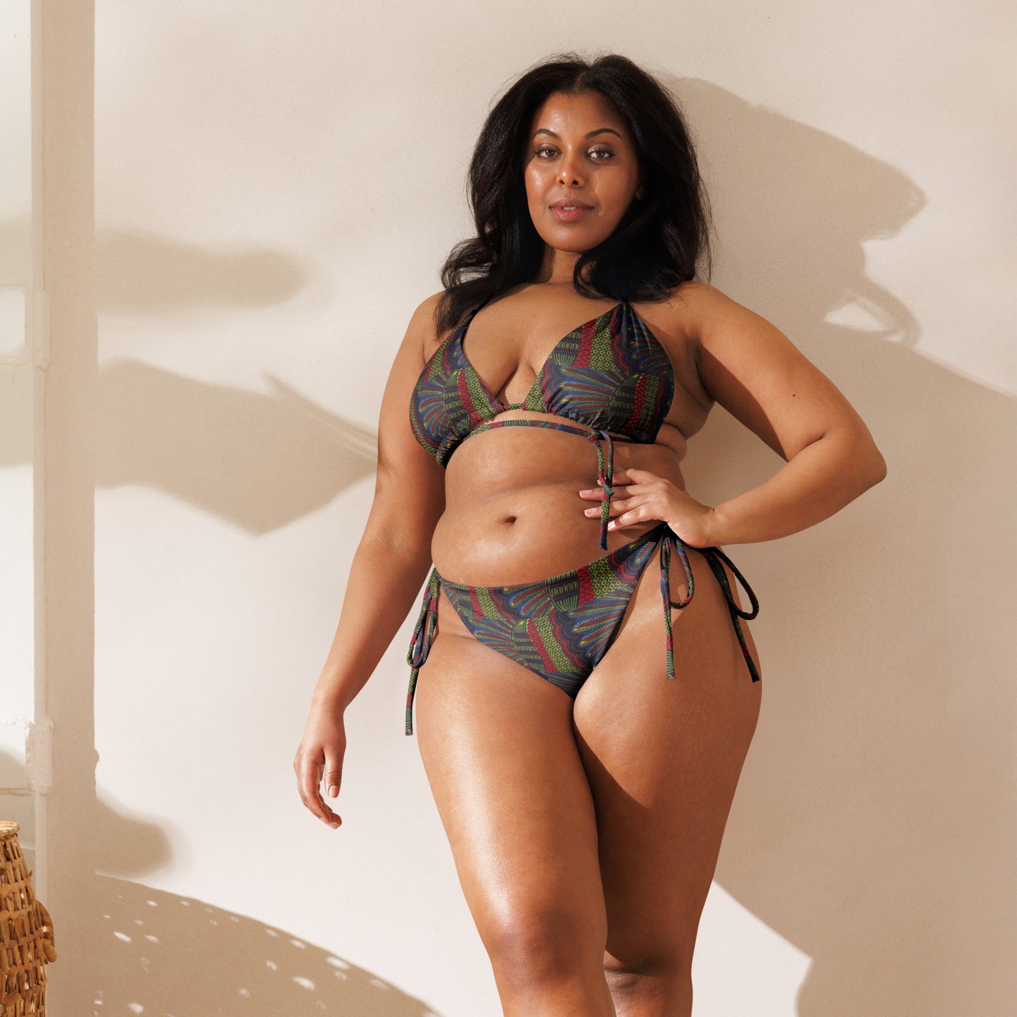 AJAK Exclusive print recycled string bikini