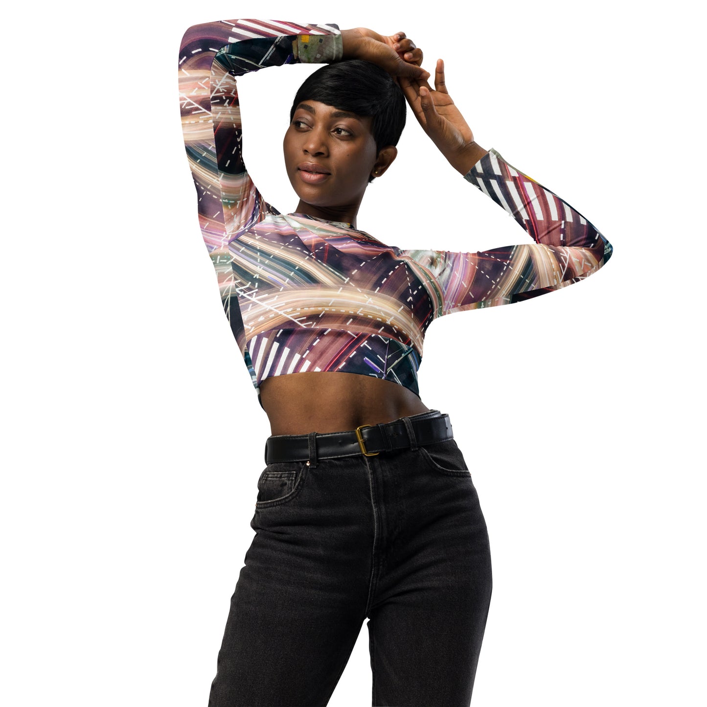 AJAK Exclusive Recycled long-sleeve crop top