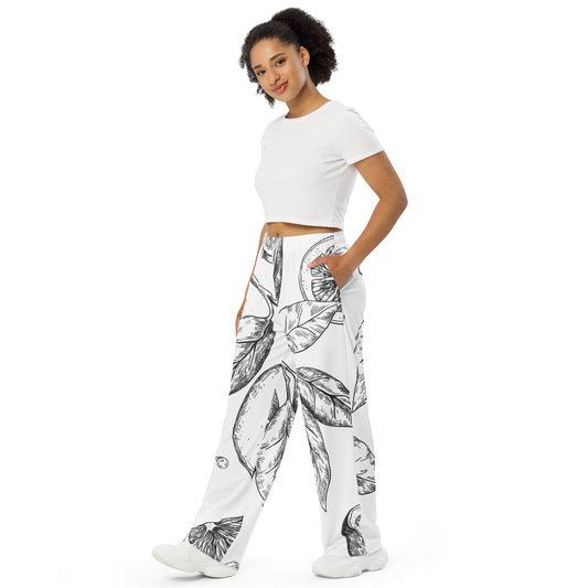 AJAK Exclusive All-over print unisex wide-leg pants