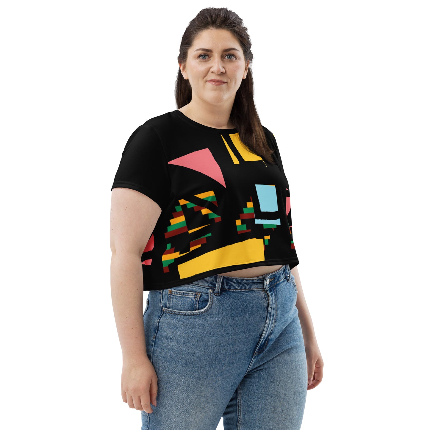 AJAK SIGNATURE All-Over Print Crop Tee