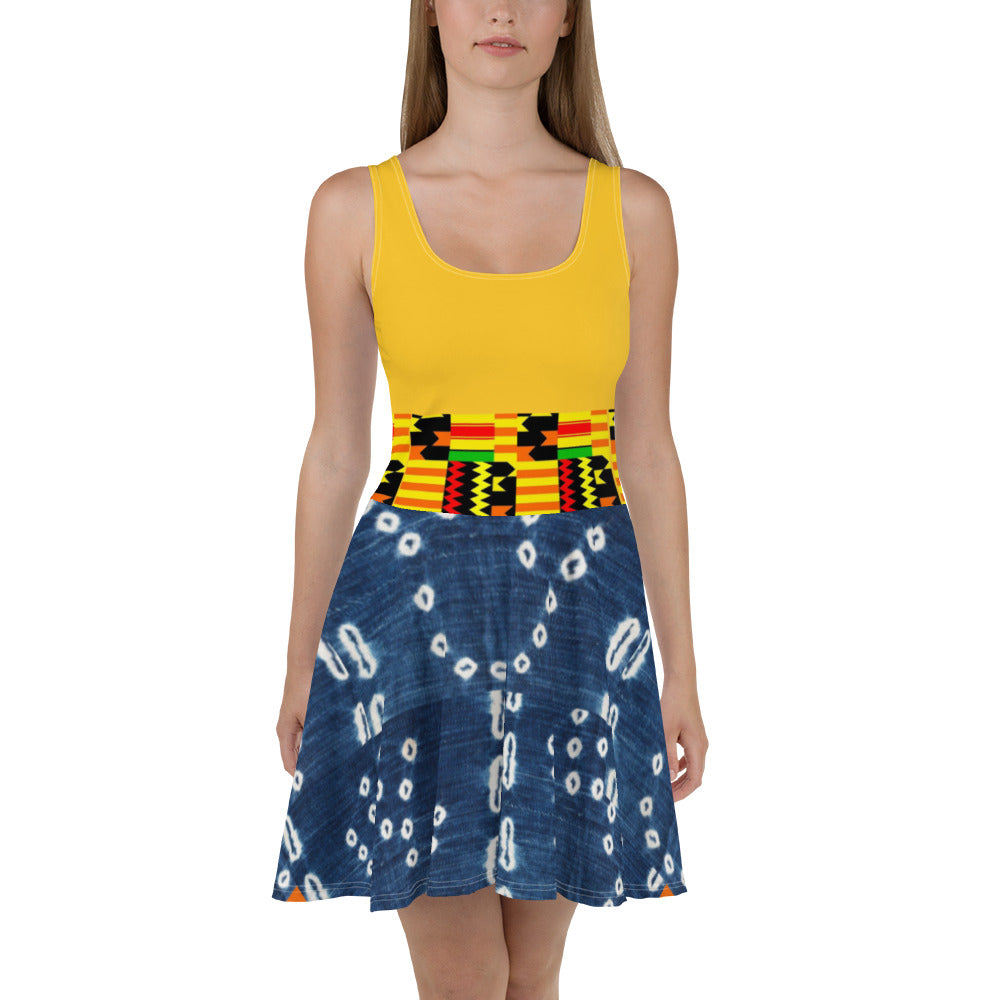 tribal print skater dress Island Tribal Pattern Skater Dress
