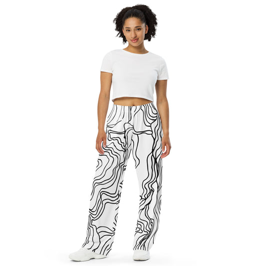 AJAK All-over print unisex wide-leg pants