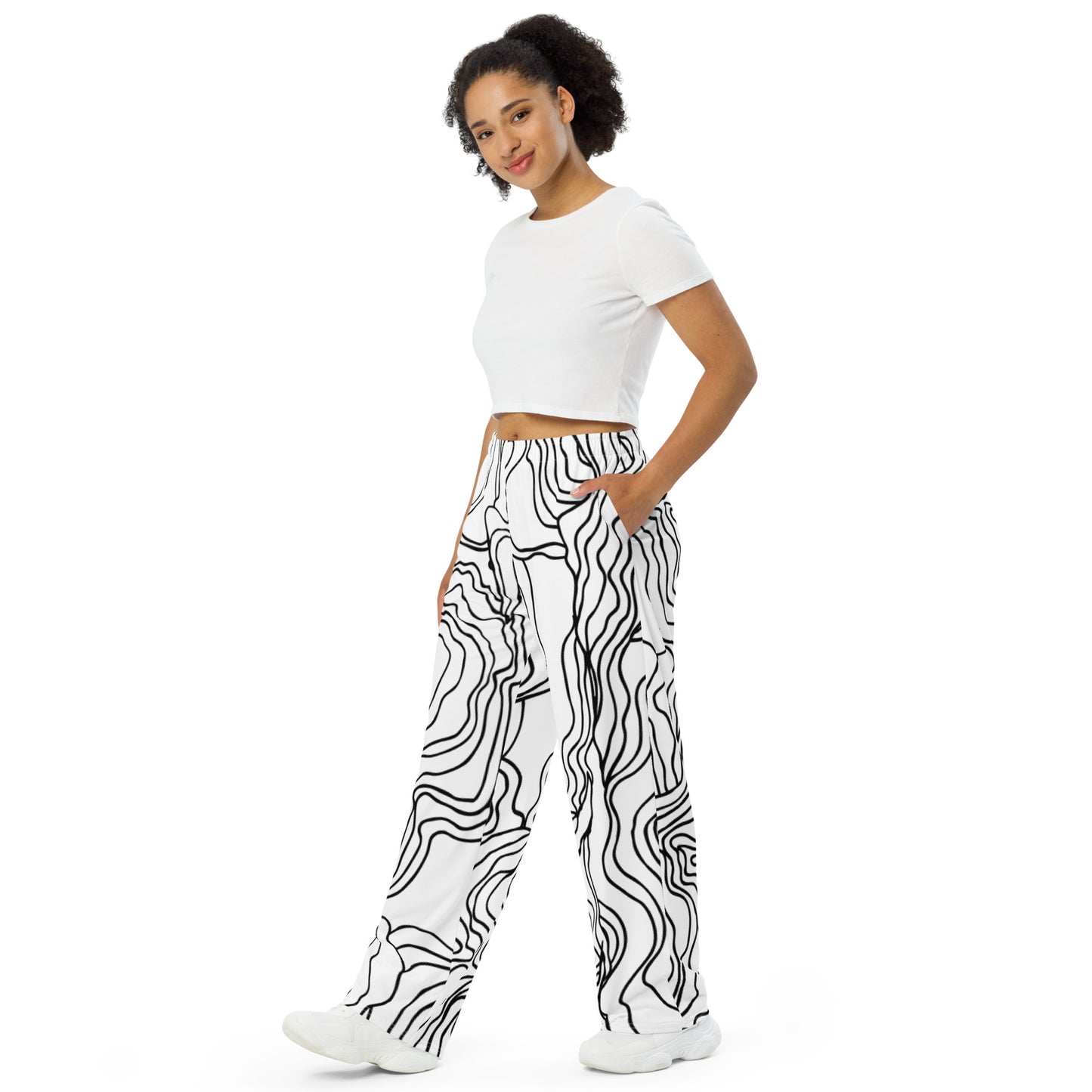 AJAK All-over print unisex wide-leg pants