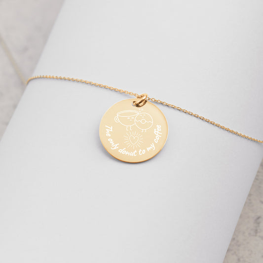 AJAK Engraved Silver Disc Necklace