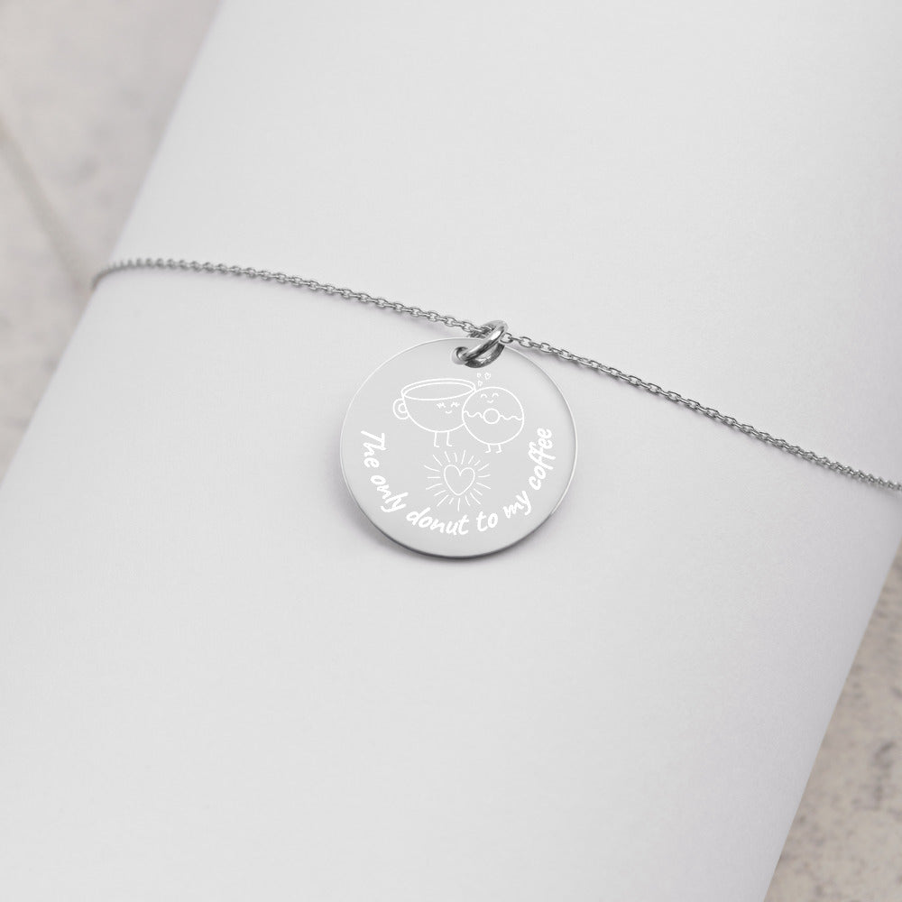 AJAK Engraved Silver Disc Necklace