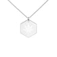 AJAK Engraved Silver Hexagon Necklace