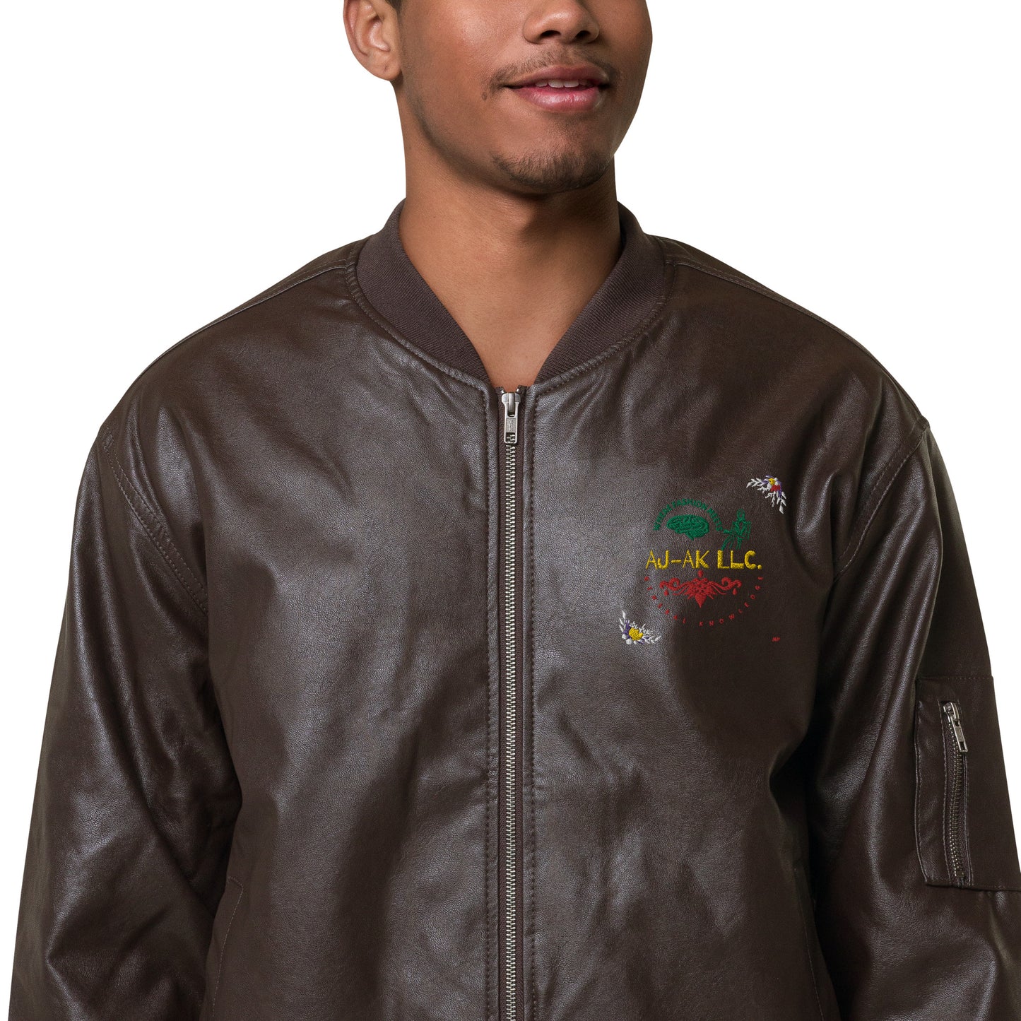 AJAK SIGNATURE Leather Bomber Jacket