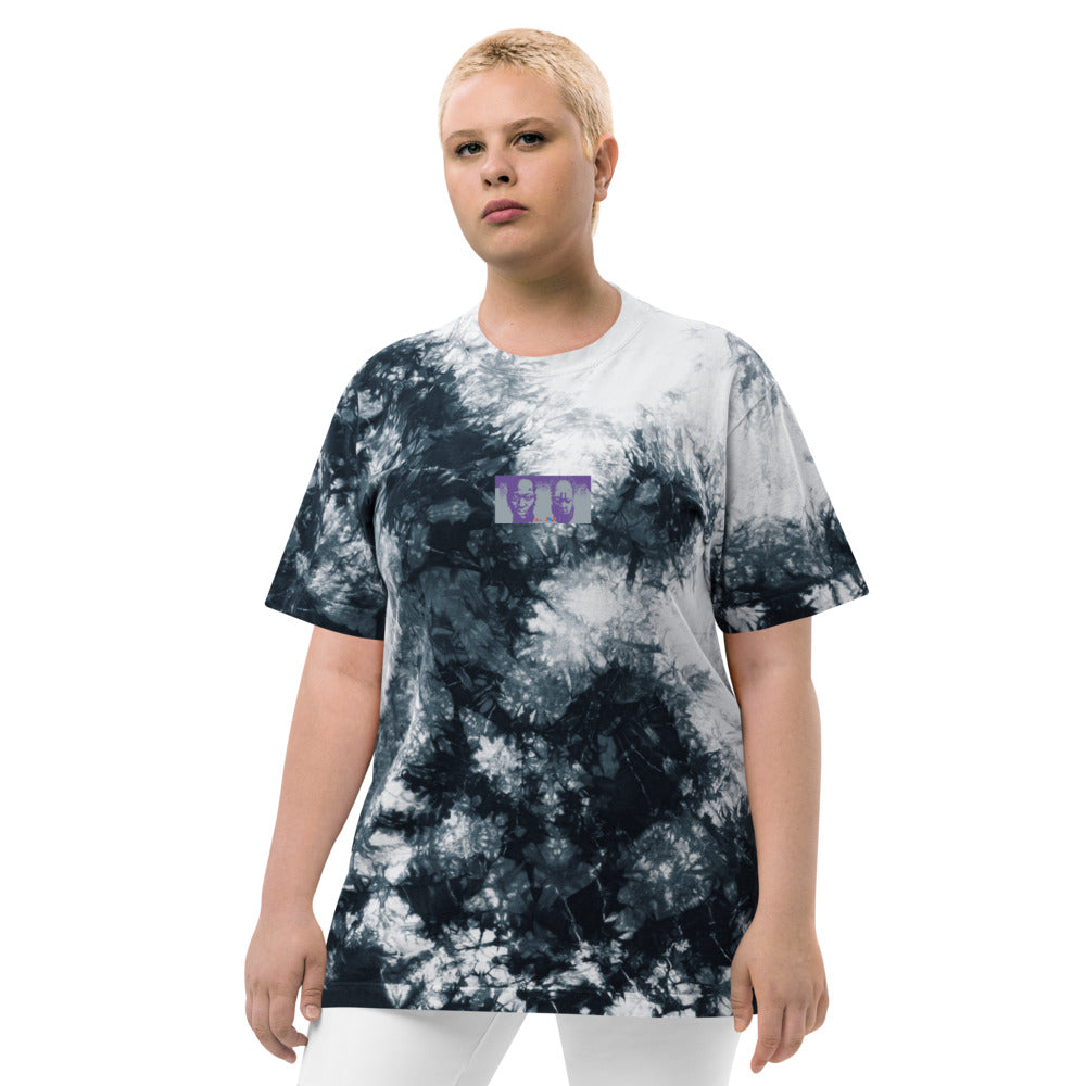 AJAK Embroidered Oversized tie-dye t-shirt