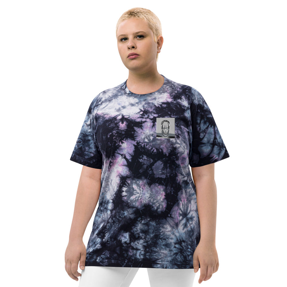 AJAK Embriodered Oversized tie-dye t-shirt