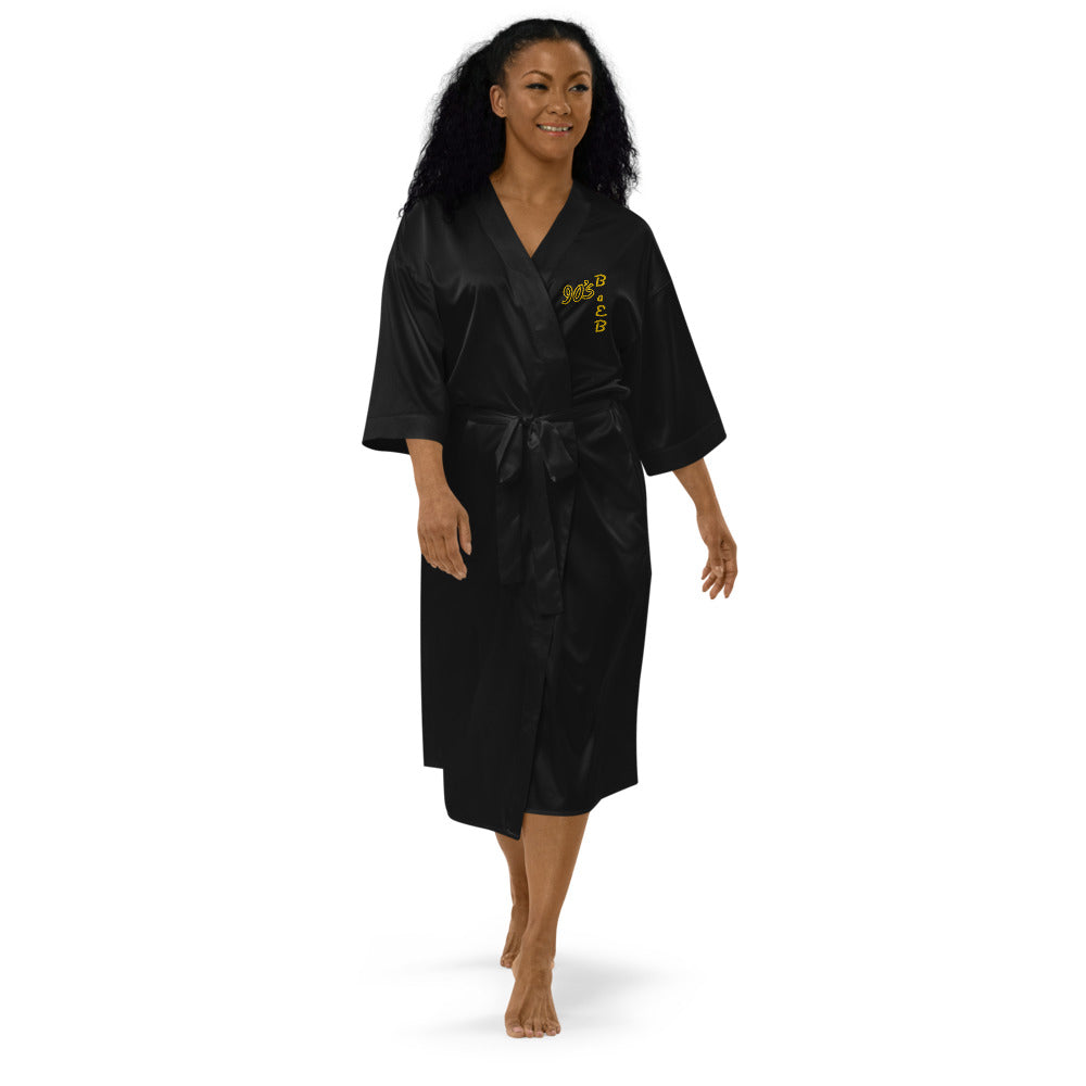 AJAK Embroidered Satin robe