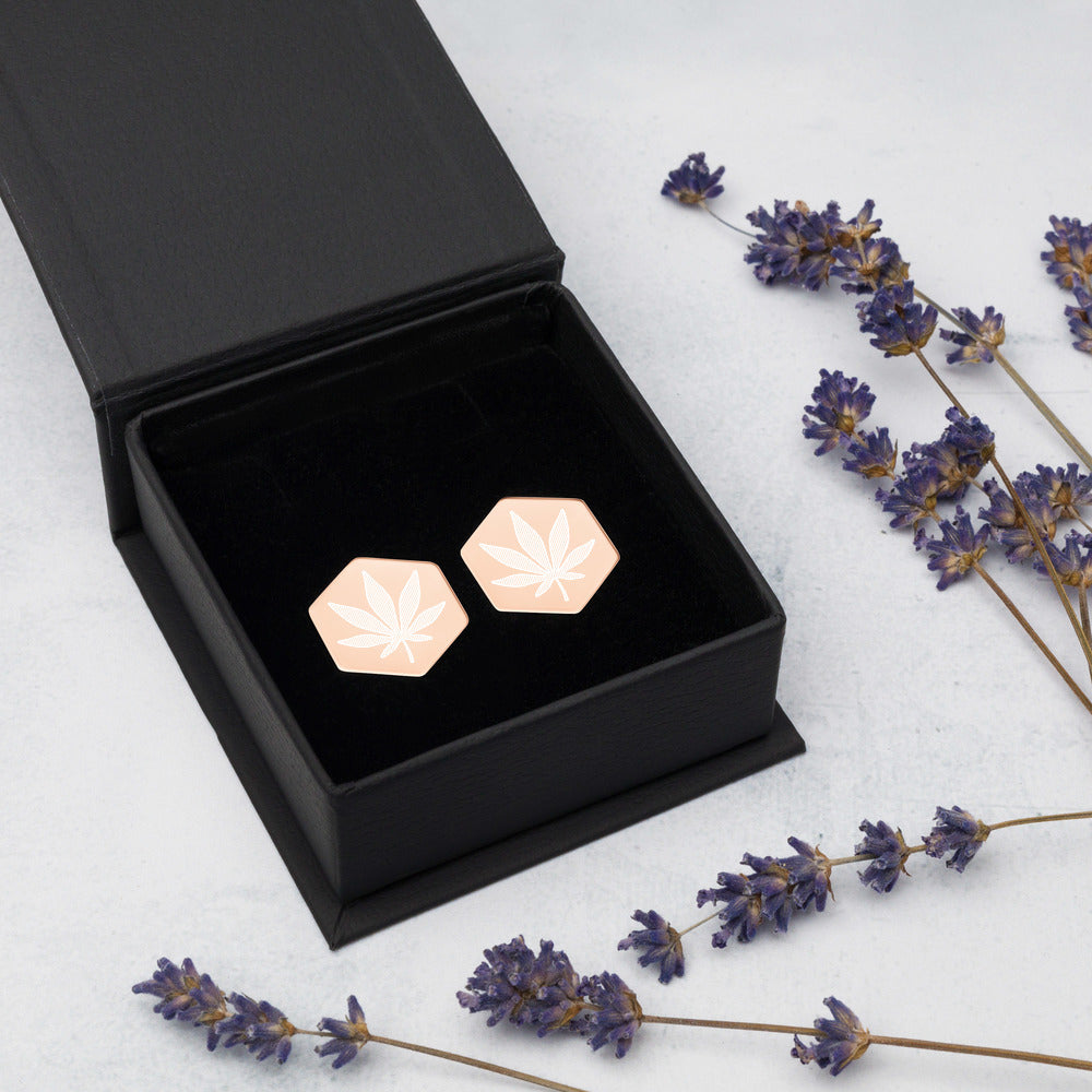 AJAK Sterling Silver Hexagon Stud Earrings