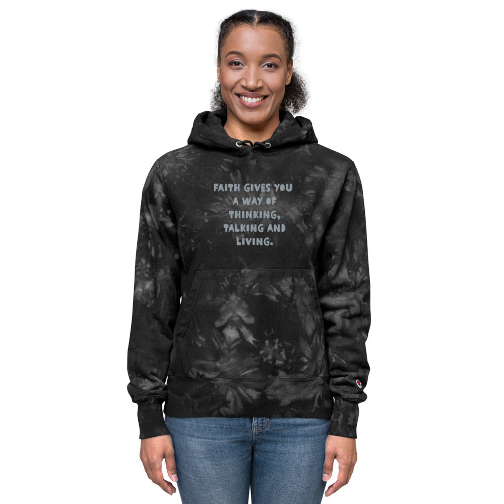 AJAK Print Unisex Champion tie-dye hoodie