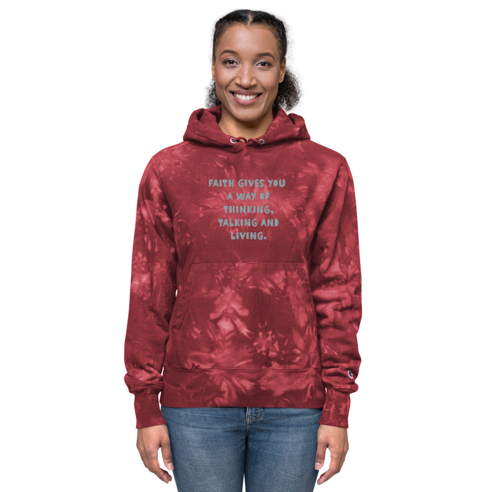 AJAK Print Unisex Champion tie-dye hoodie