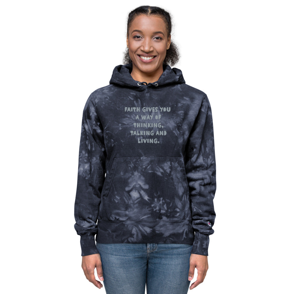 AJAK Print Unisex Champion tie-dye hoodie