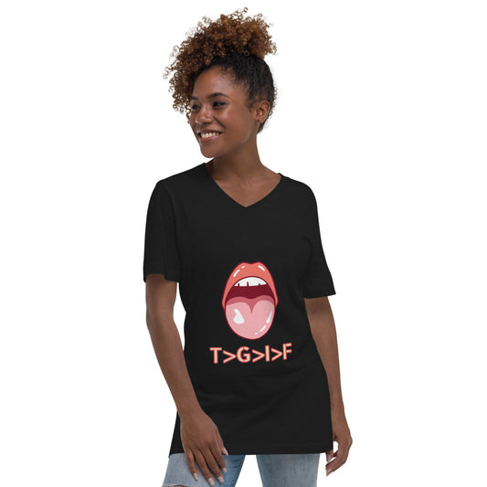 AJAK Print Unisex Short Sleeve V-Neck T-Shirt